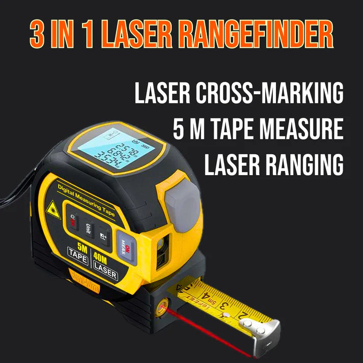 HomeMasterTools™ 3 in 1 Infrared Laser Tape Measuring Instrument